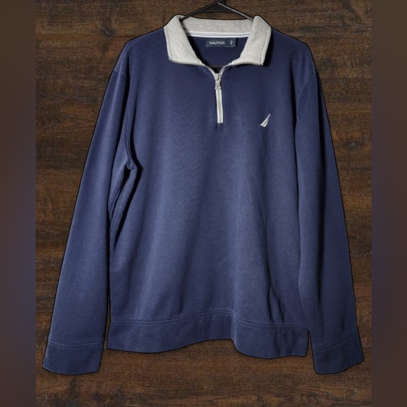 Navy Blue Quarter-Zip Sweater by Nautica - Picture 3 of 8